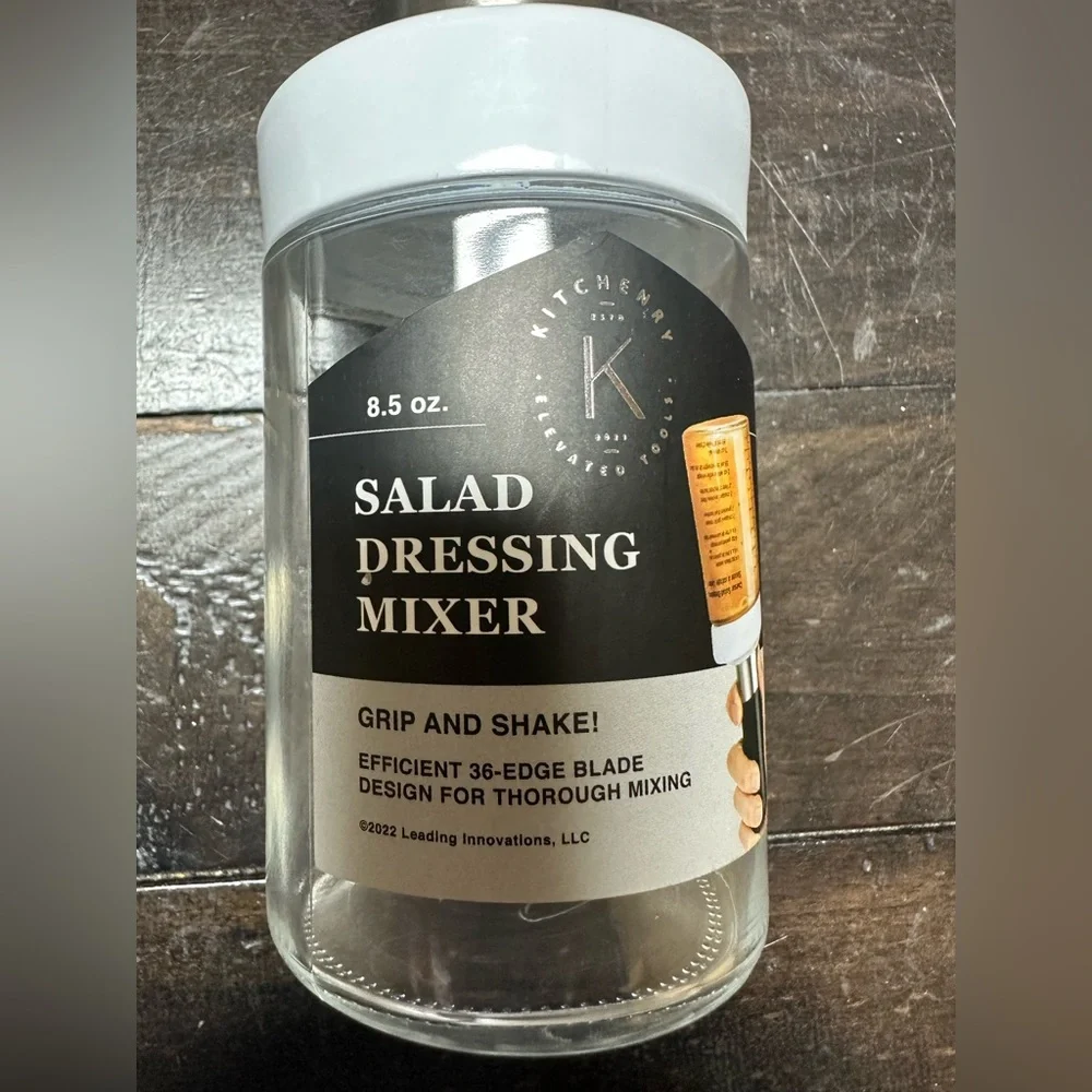 NEW Glass Salad Dressing Bottle: Premium Salad Dressing Shaker with Mixer Insert